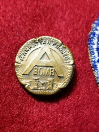 WWII S - Site 387 Manhattan Project Atomic Bomb Employee Badge A - Bomb Pin & Patch 5
