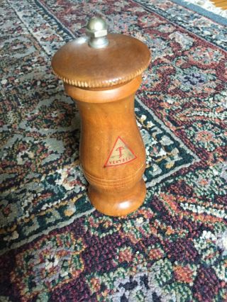 Vintage Mid Century Modern Verybest Wood Pepper Mill Grinder Swiss