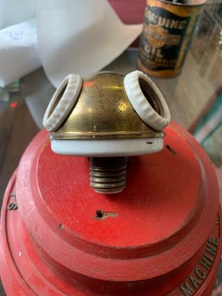 Antique Benjamin 3 Socket Cluster Adapter Industrial Antique Light Fixture 6