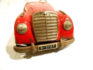Vintage Distler 1950 ' s Convertible Mercedes Key Wind Car - Marked US Zone Germany 6