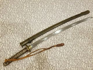 Wwii Japanese Army Nco Sword W/ Tassel/ Matching Numbers On Blade And Scabbard