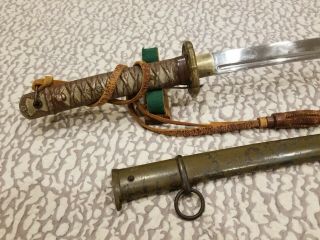 WWII JAPANESE ARMY NCO SWORD W/ TASSEL/ MATCHING NUMBERS ON BLADE AND SCABBARD 3