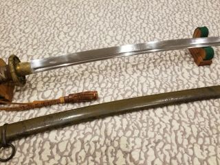 WWII JAPANESE ARMY NCO SWORD W/ TASSEL/ MATCHING NUMBERS ON BLADE AND SCABBARD 4