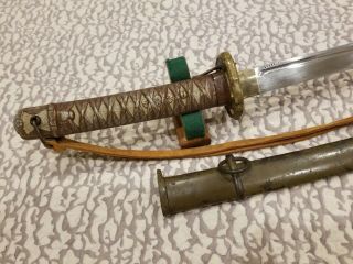 WWII JAPANESE ARMY NCO SWORD W/ TASSEL/ MATCHING NUMBERS ON BLADE AND SCABBARD 7