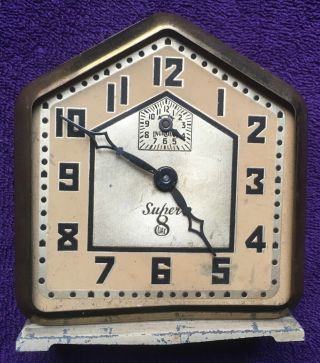 Antique Ingraham 8 Alarm Clock ⏰ Vintage Missing Front Lens