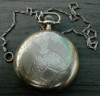 Elgin 10k Gold Filled Case Pocket Watch & Chain Old but date unknown Runs 5