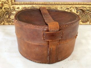 Antique 19th Century Circular Gents Collar Ring Box 13cm X 7cm 3