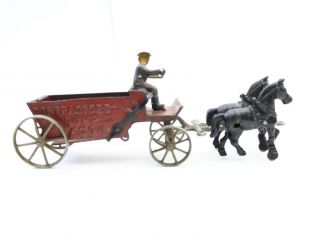 ARCADE Horse Drawn Contractors Dump Wagon Cast Iron 15 