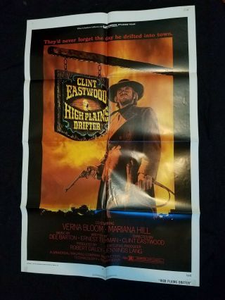 1973 Clint Eastwood High Plains Drifter Movie Poster One Sheet 27 By 41