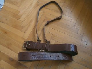 Federal Yugoslav Army (vj) Officers Dark Brown Leather Belt With Harness