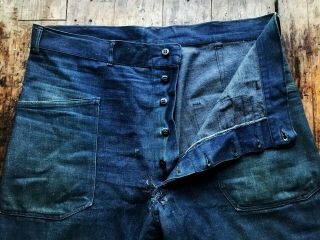 Rare 1930s Usn Vintage Denim Dungarees Jeans Wwii • Us Navy