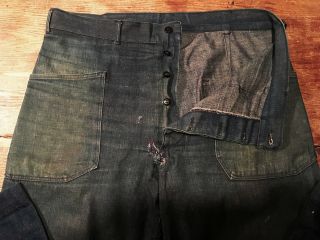 RARE 1930s USN VINTAGE DENIM DUNGAREES JEANS WWII • US NAVY 8