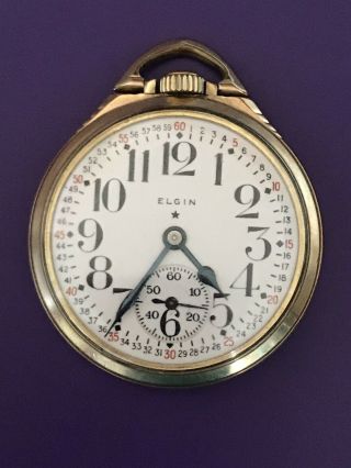 1941 Elgin B.  W.  Raymond 23 Jewel 540 Railroad Pocket Watch Montgomery Dial 158