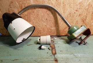 Vintage Russian Cccp Industrial Machinist Lamp For Restoration