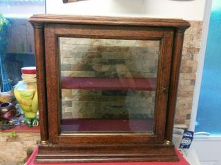 Antique Oak Display Cabinet.