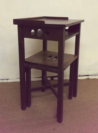 Arts & Crafts Mission Style Telephone Stand & Bench Oak
