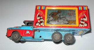 Rare Vintage Made In Japan Tin Moving Cinerama Animated Toy Truck Unique