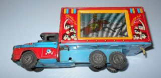 Rare Vintage Made in JAPAN Tin MOVING CINERAMA Animated Toy Truck Unique 2