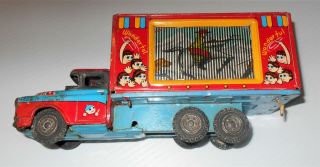 Rare Vintage Made in JAPAN Tin MOVING CINERAMA Animated Toy Truck Unique 4