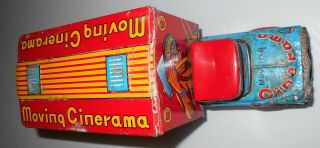 Rare Vintage Made in JAPAN Tin MOVING CINERAMA Animated Toy Truck Unique 6
