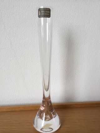 Whitefriars Lead Crystal Single Stem Small Vase.