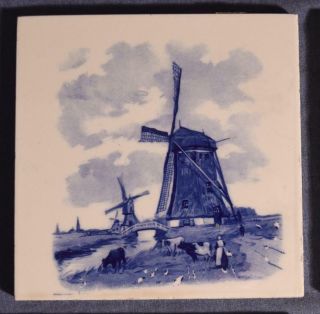 Set of 6 Vintage Dutch Delft Faience Tiles 2