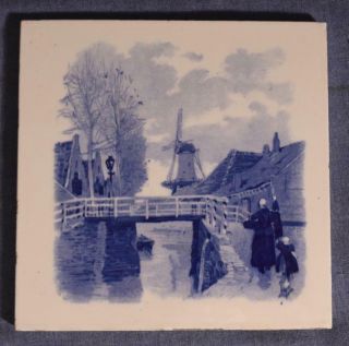 Set of 6 Vintage Dutch Delft Faience Tiles 3