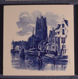 Set of 6 Vintage Dutch Delft Faience Tiles 4