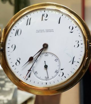 18K yellow gold Ulysse Nardin pocket watch chronometer 5