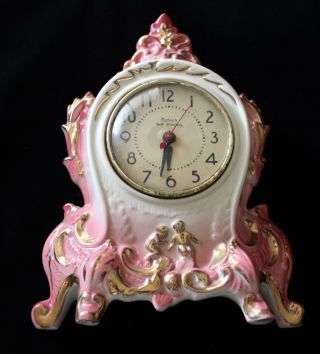 Antique Royal Oxford China Porcelain Mantle Clock 22k Gold Hand Decorated