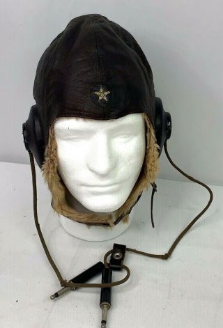 Wwii Japanese Army Pilots Leather Flight Helmet