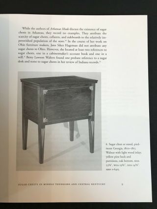 SUGAR CHESTS IN MIDDLE TENNESSEE AND CENTRAL KENTUCKY,  1800 - 1835 3