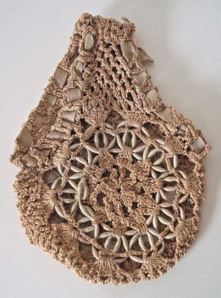 Antique Lace Crochet Knit Vtg Fabric Bag Purse Jewelry? Lingerie? Child 