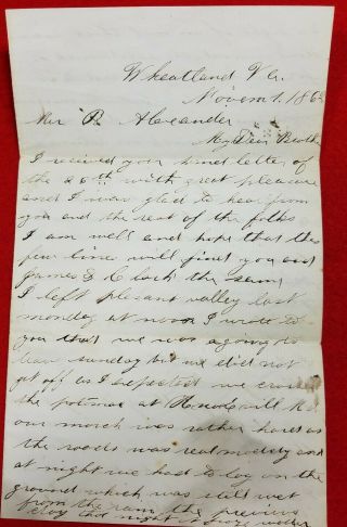 4) letters from soldier Morrison Alexander Co.  A 9th Regiment N H 2