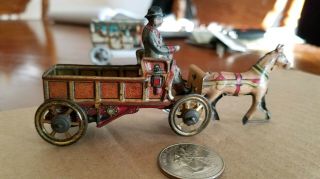 Germany Meier / Fischer Distler Horse Drawn Carriage Tin Litho Toy Penny Toy