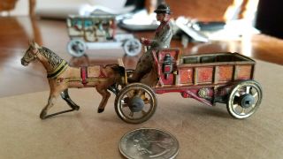 Germany MEIER / FISCHER DISTLER HORSE DRAWN CARRIAGE Tin Litho Toy Penny Toy 2