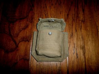 Wwii British Military Pattern 37 P - 37 Pistol Ammo Pouch Dated 1943