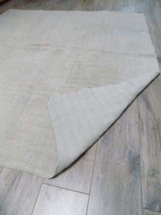 Antique Hand - Woven Hemp Sheet Or Plaid 155x175cm Raw Gray 19thc