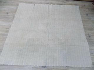Antique hand - woven Hemp Sheet or Plaid 155x175cm Raw Gray 19thC 3