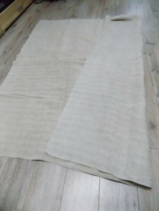 Antique hand - woven Hemp Sheet or Plaid 155x175cm Raw Gray 19thC 4