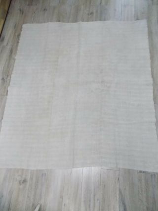 Antique hand - woven Hemp Sheet or Plaid 155x175cm Raw Gray 19thC 5