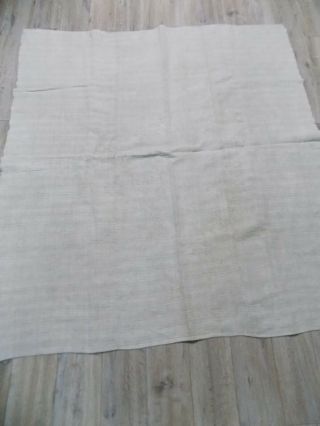 Antique hand - woven Hemp Sheet or Plaid 155x175cm Raw Gray 19thC 6