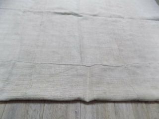 Antique hand - woven Hemp Sheet or Plaid 155x175cm Raw Gray 19thC 7