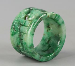 Chinese Exquisite Hand - Carved Bird Carving Jadeite Jade Thumb Ring