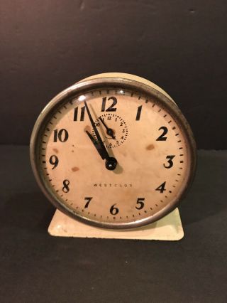 Vintage Westclox Hustler Wind Up Alarm Clock