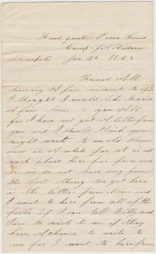 1862 Civil War Soldier Letter Annapolis Md Westover Greenleaf 23rd Mass - Died