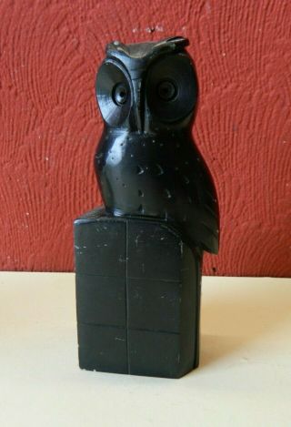 Vintage Art Deco Black Marble French Owl Bookends 2