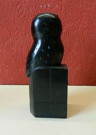 Vintage Art Deco Black Marble French Owl Bookends 4