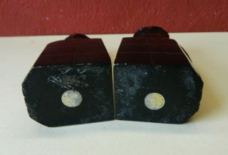 Vintage Art Deco Black Marble French Owl Bookends 6