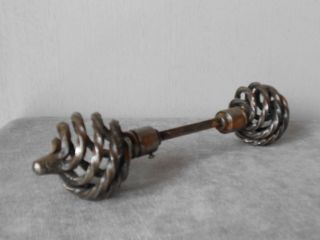 Vintage French Wrought Iron Scrolled Round Door Handles
